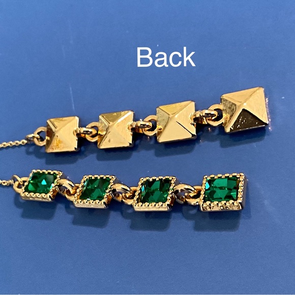 MAY SPECIAL…Emerald Green Rhinestone Threader Earrings.  Sophistication - Picture 5 of 7